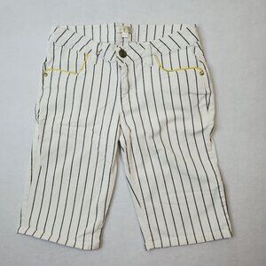 Southpole Shorts Embroidered Logo White Cotton Striped Streetwear Women's 7